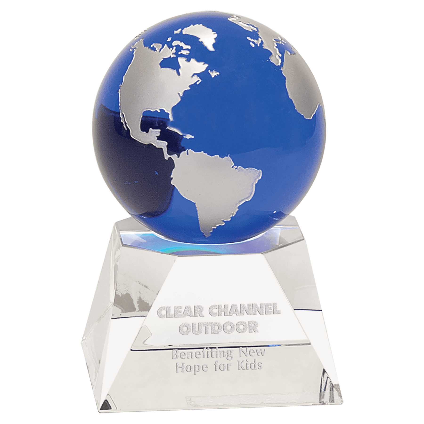 Example of crystal globe award