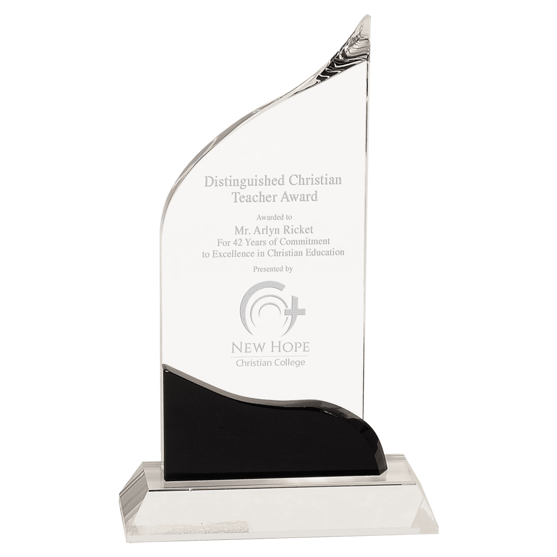 Example of crystal facet wave award