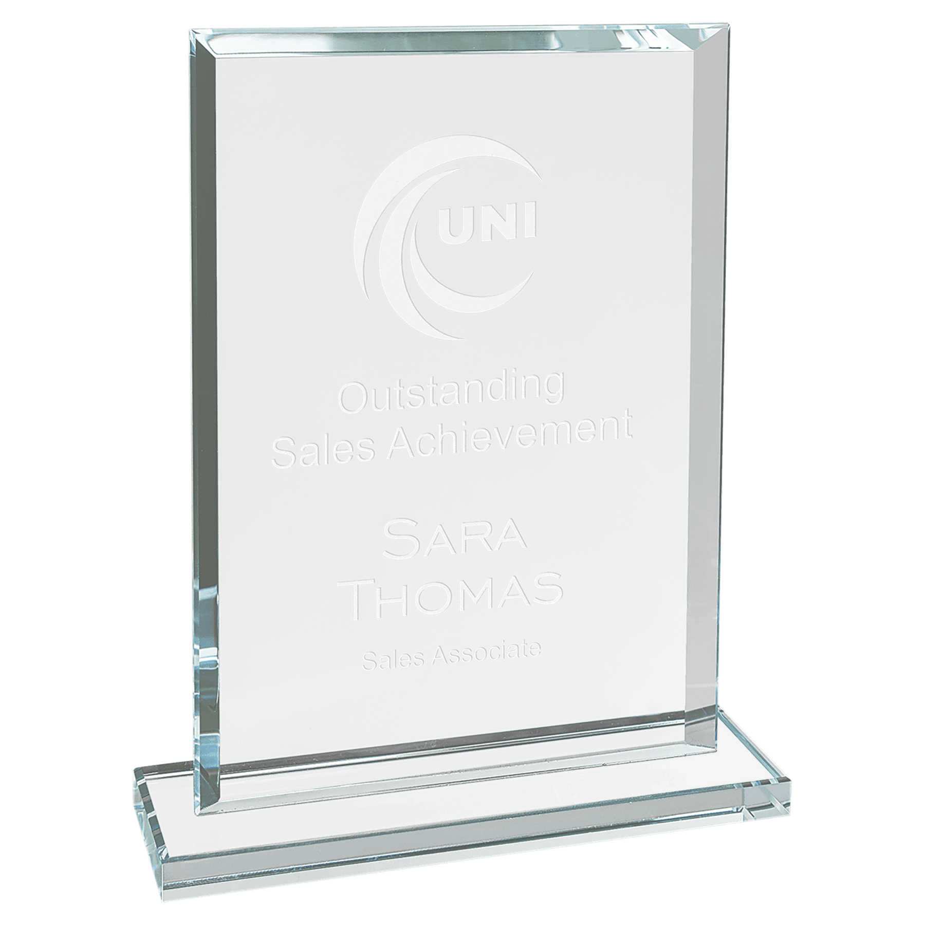 Example of glass rectangle award