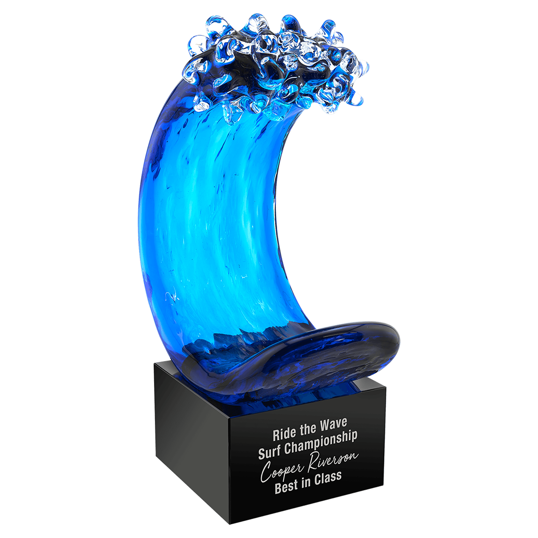Example of blue wave glass award