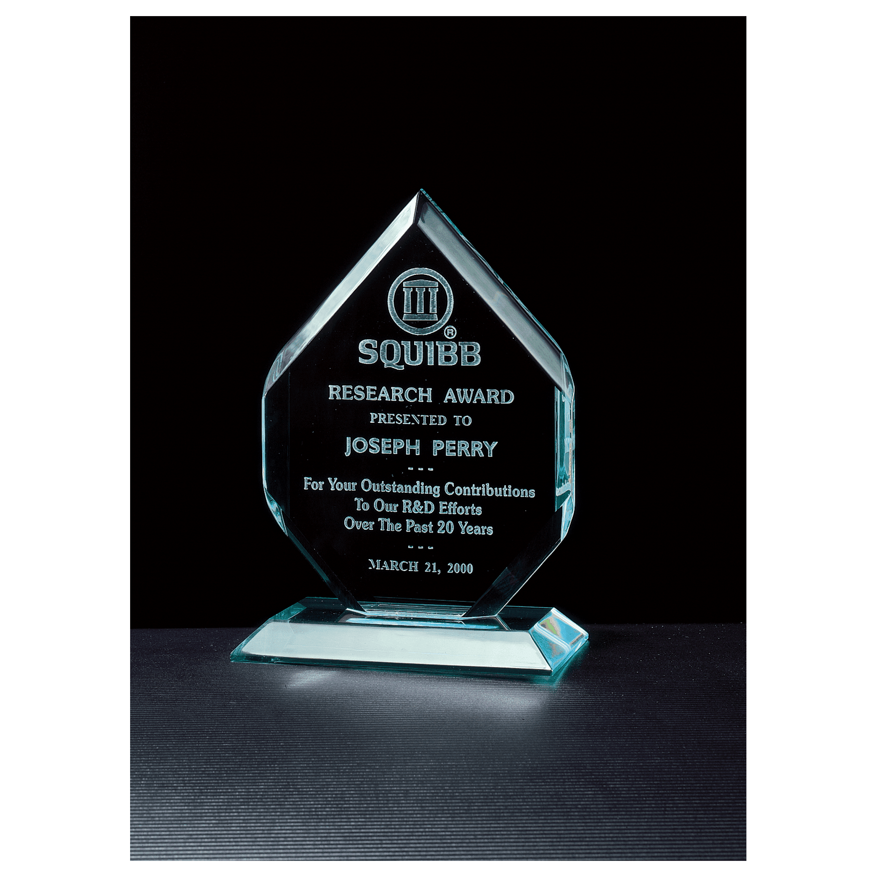 Example of flame acrylic award
