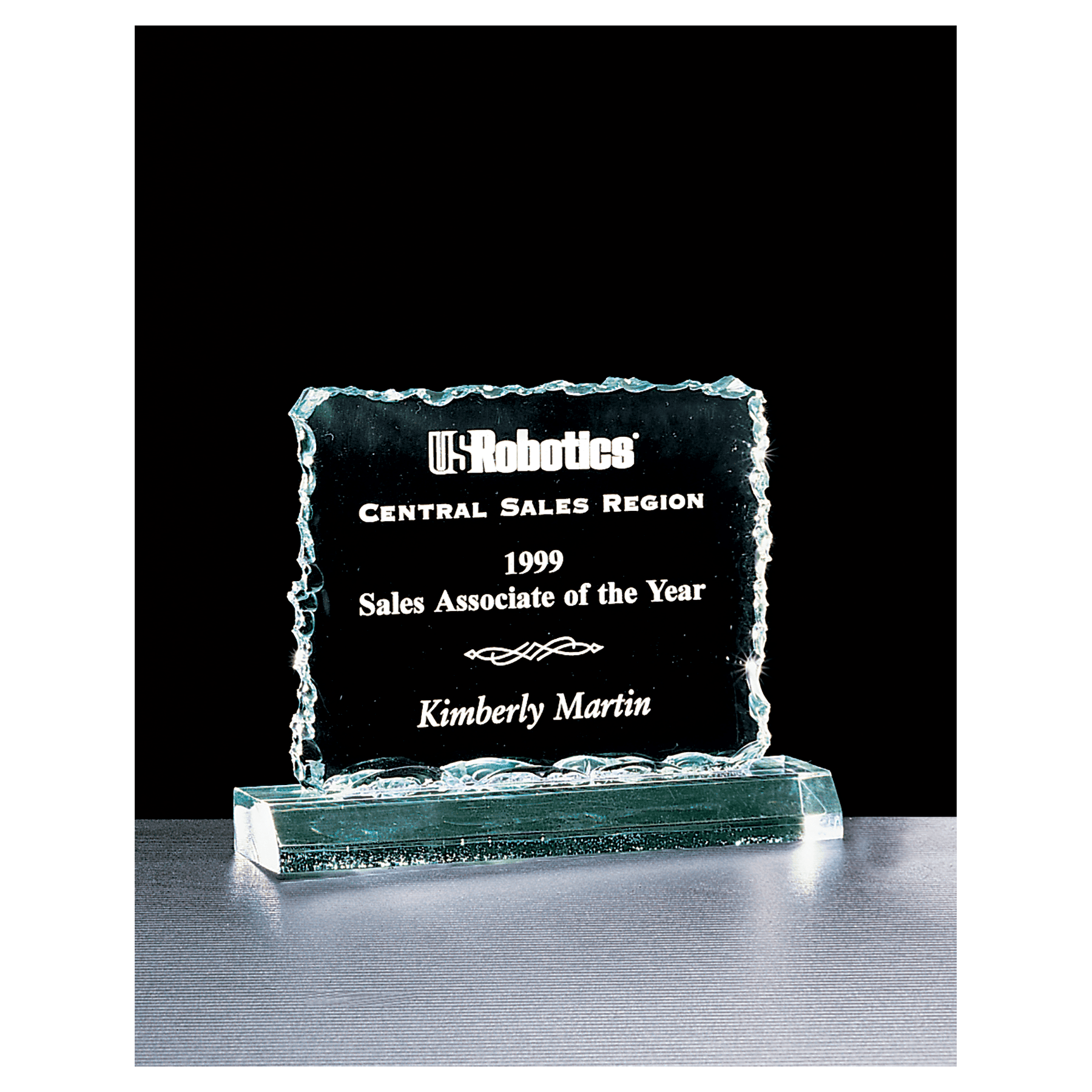 Example of crushed ice acrylic award