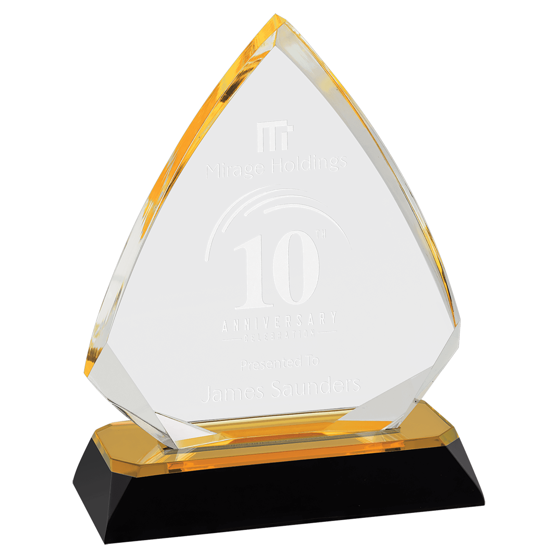 Example of arrow acrylic award