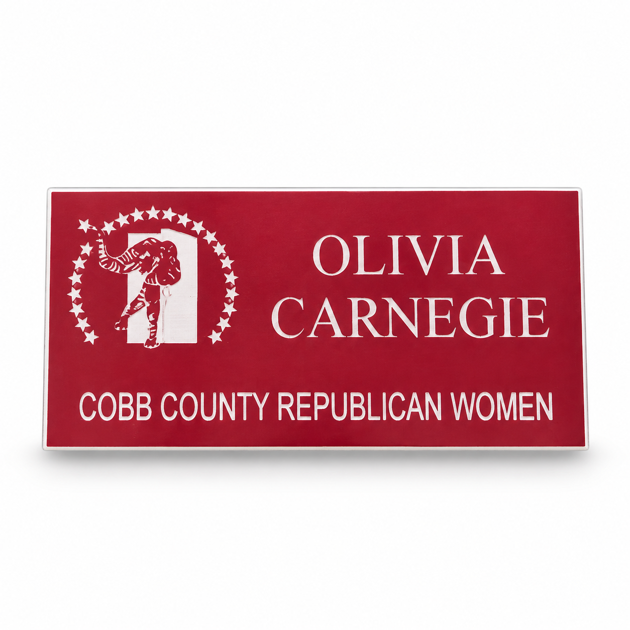 Example of metal name badge